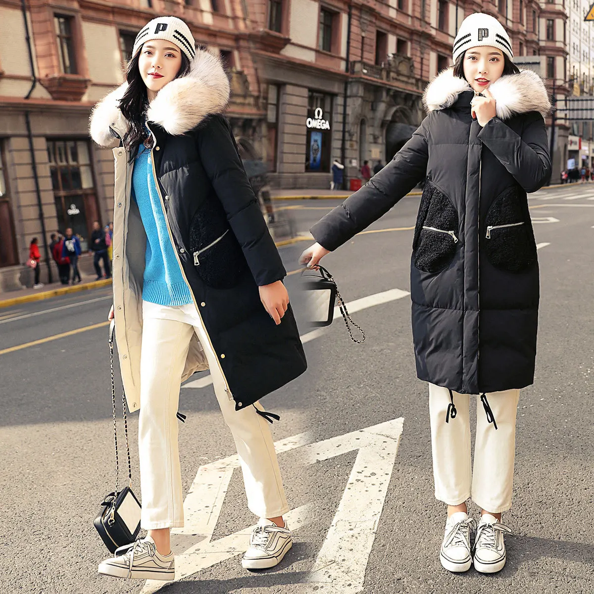 

Cotton-padded Clothes Women's Mid-length Winter 2019 New Style Korean-style Loose-Fit Lambs Wool Thick down Jacket Cotton-padded