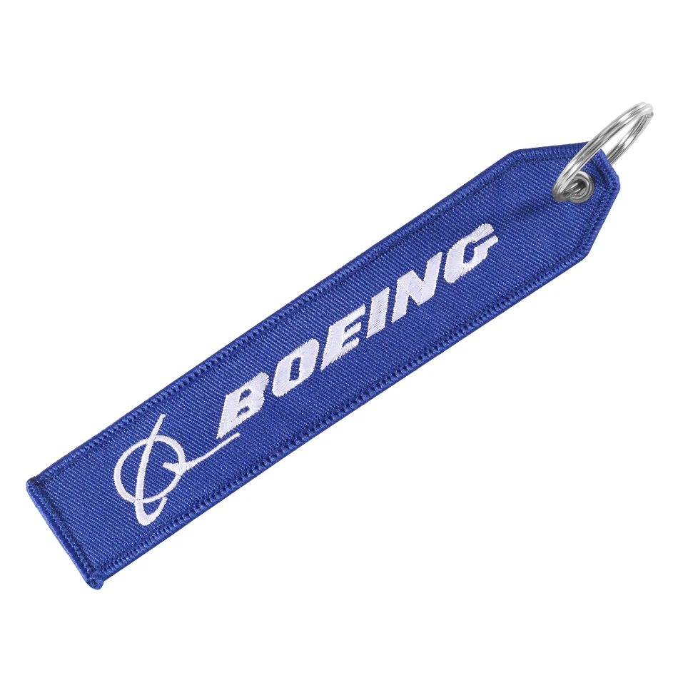 Blue Boeing Keychain Phone Straps Double-sided Embroidery Aviation Key Ring Chain for Aviation Gift Strap Lanyard for Mobile (1)