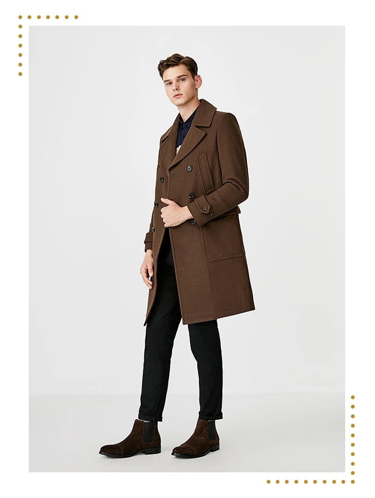 Избранное мужское шерстяное пальто осень и зима шерстяное пальто Верхняя одежда S | 419427547
