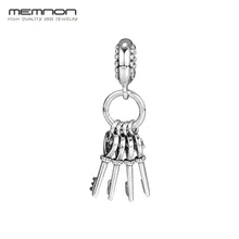 Новинка, подвески Keys of Love, 925 пробы, Серебряный кулон, сердце, шарм, подходит для браслетов, ожерелья, сделай сам, модные ювелирные изделия Memnon