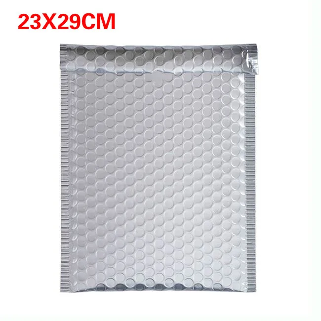 

50pcs 23*29+4cm Bubble Mailers paper Padded Envelopes Gift Holders Sliver Packaging Shipping Bags Bubble Mailing Envelope Bag