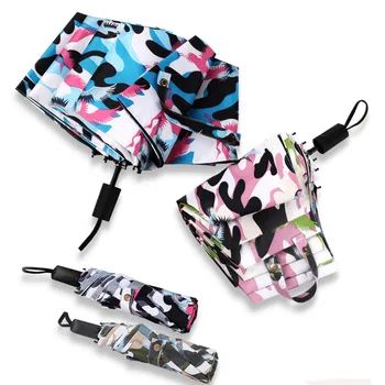 

Men / women camouflage three-folding black coating sunscreen UV sunshade sunny and rainy umbrella reinforced windproof umbrella