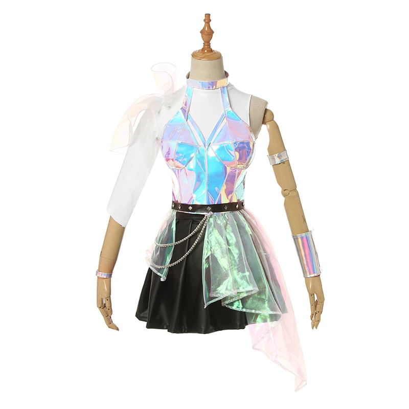 

Anime Game LOL Seraphine KAD Cosplay Costume Dress Skirt Blouses Clips Socks Daily Carnival Party Festival Uniform Brand New