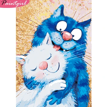 

Paint By Numbers animal Hand Painted Home Decor Kits Drawing Canvas DIY Oil Coloring Painting Cat Pictures By Numbers