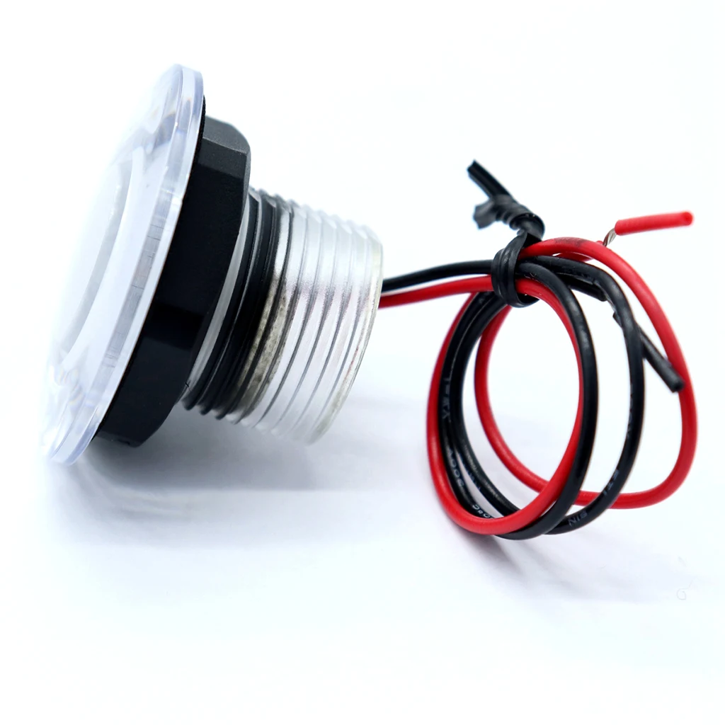 DC 12V Waterproof Marine Boat Transom LED Stern Light Round Stainless Steel Cold White LED Tail Lamp Yacht Accessories