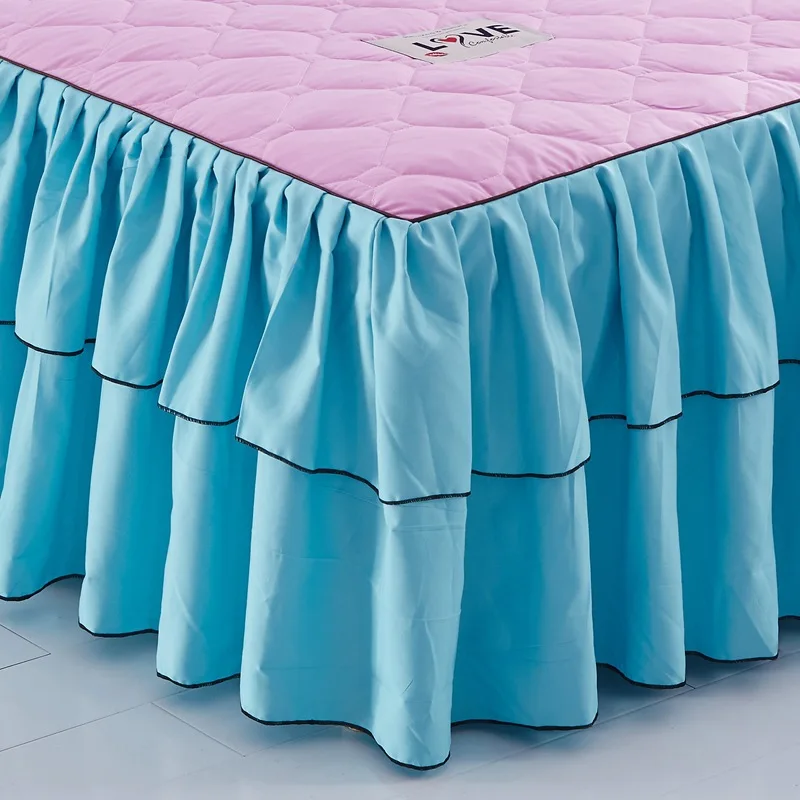 Модная кровать юбка утолщенная двойная кружевная кровать Европейский стиль чистый цвет покрывало кровать юбка King size простыня