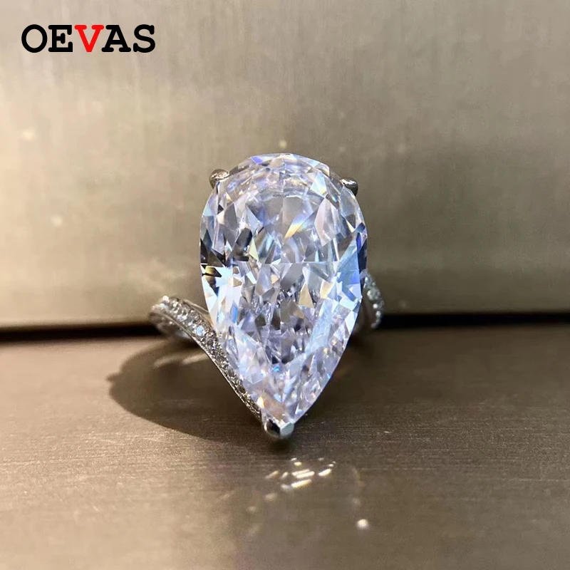 OEVAS роскошные бриллианты из искусственного серебра 100% пробы с