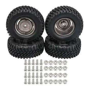 

Mxfans 4 x Titanium Color Wheel Rim Rubber Tire for RC1:12 FTX5586 Rock Crawler