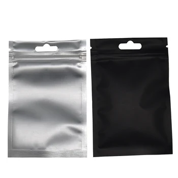 

Matte Clear/Black Zip Lock Bag Reclosable Zipper Plastic Bags Mylar Foil Ziplock Package Bag Heat Seal Hang Hole Bags