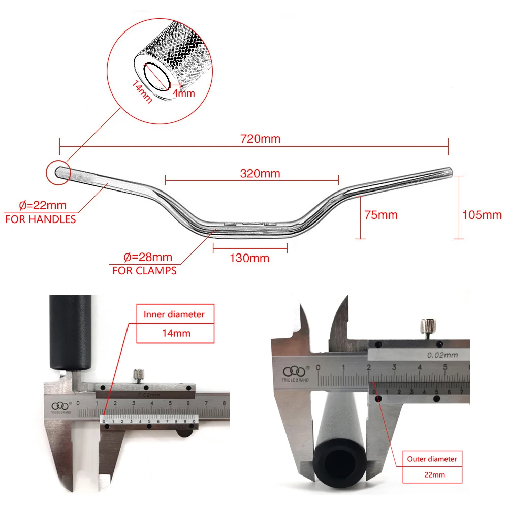Мотоциклетный руль Rizoma 28 мм 1 1/8 дюйма мотоциклетный CNC алюминиевый анодированный