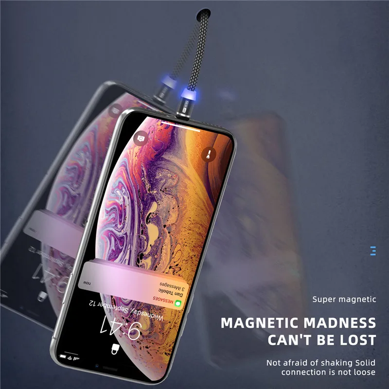 GTWIN 1M 2M 3A Магнитный кабель для быстрой зарядки usb type C Micro type-C Магнитный кабель для зарядки и передачи данных для Iphone 11 7 samsung S9 USB C кабель