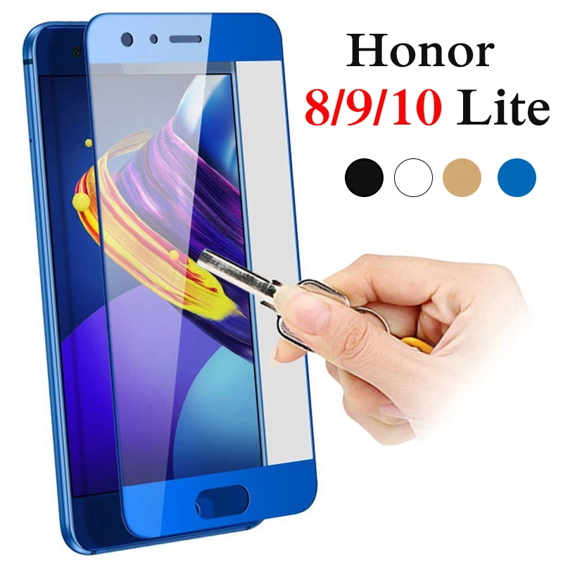 Protective Glass on for Huawei Honor 8 9 10 Lite light honer 8lite 9lite 10lite tempered glas huawey huwai screen protector 2.5d | Мобильные