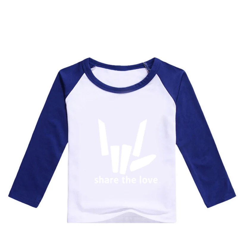 Z& Y/ Модная рубашка с надписью «Share The Love» для детей 2-16 лет, детские футболки, футболка с длинными рукавами и круглым вырезом для мальчиков, рубашки для маленьких девочек, уличная одежда - Цвет: color 4