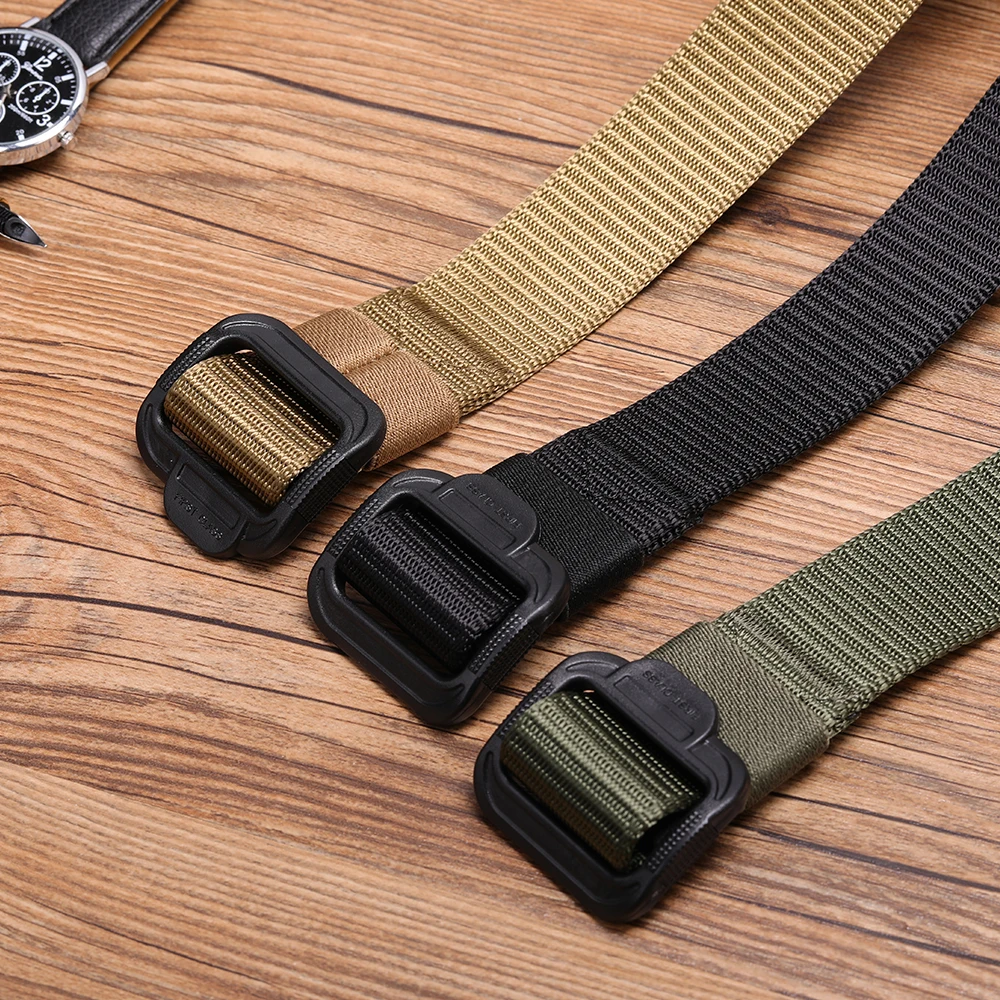 Военный Тактический Пластик Пряжка Для мужчин ремень нейлон холст пояс Обучение