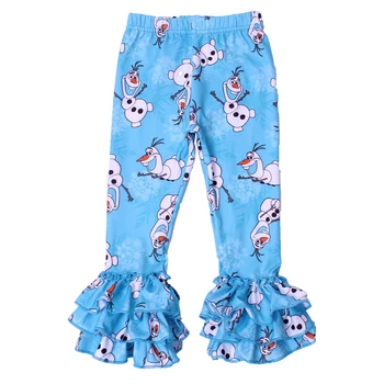

Christmas Toddler Leggings for Girls Winter Milk Silk Triple Ruffle Pants Baby Girl First Chrismtas Clothes Kids Olaf Pants