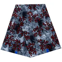 Красивый Африканский настоящий гарантированный настоящий голландский воск красный красивый цветочный принт серый хлопок швейный Материал Ткань 6 ярдов