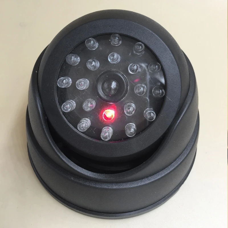 Buen valor Cámara de seguridad de vigilancia falsa cúpula simulada, CCTV, luz LED roja intermitente para interior aKwjMmnzAmy