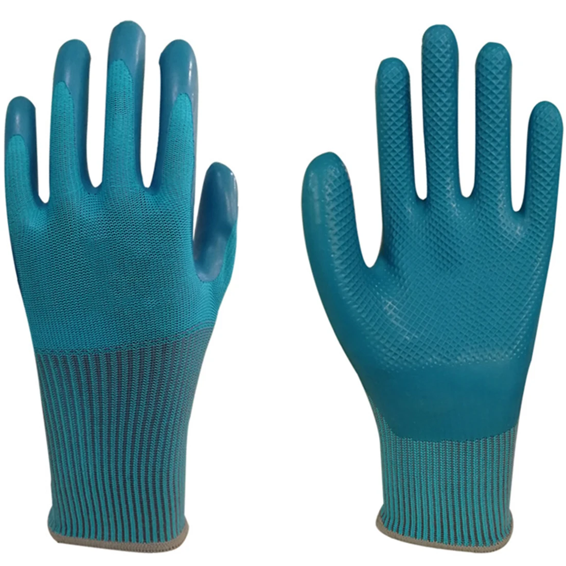 

FA608 Full Finger Labor Gloves Non-Slip Work Gloves Embossed Wear Resistant Gloves - Blue