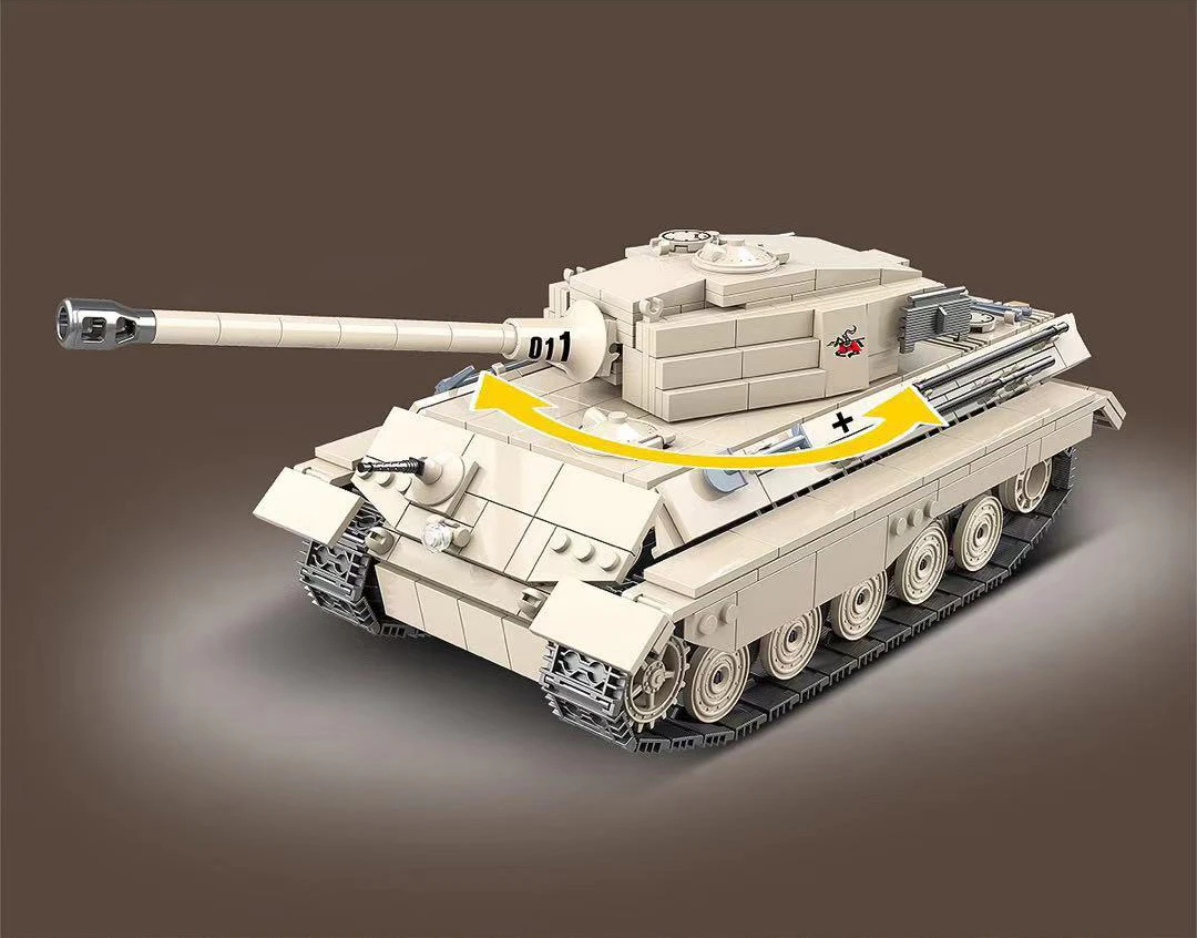 Мировая война Panzer VIB Tiger 2 King Tiger тяжелый танк moc batisbricks строительный блок ww2 немецкая армейская сила фигурки Модель Игрушки для мальчиков