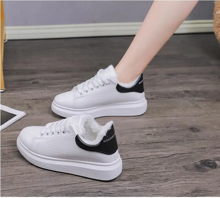 Botas mujer invierno/ очень популярные женские зимние кроссовки с высоким берцем; теплые женские уличные зимние ботинки на толстой подошве; женская обувь