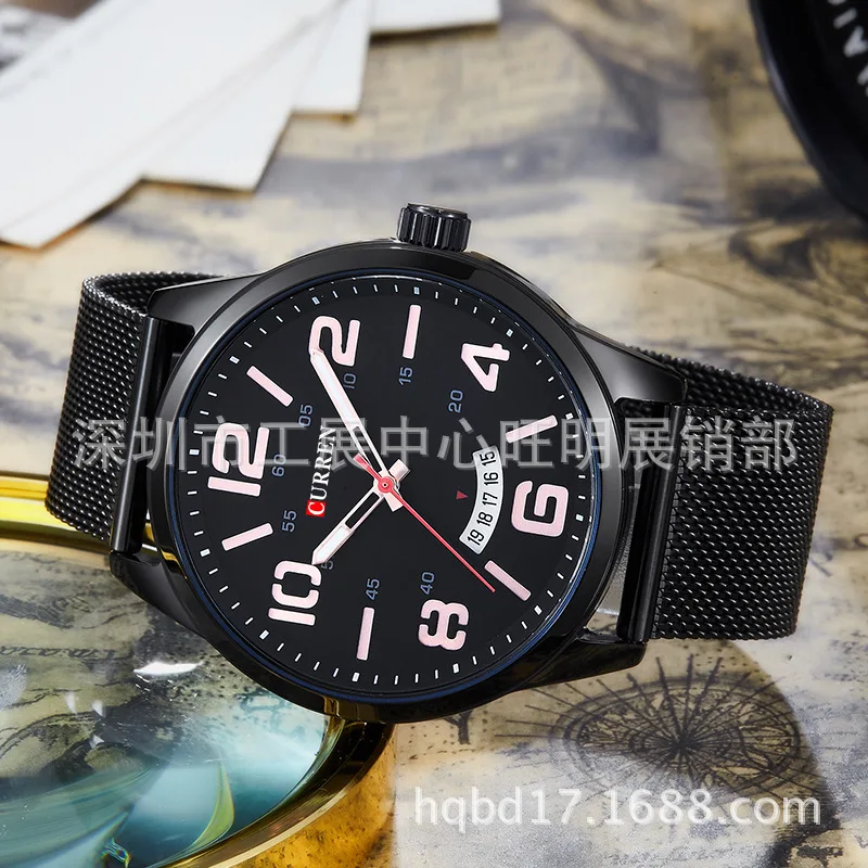 Curren/Karui En 8236 водонепроницаемые кварцевые наручные часы с ремешком-сеткой Популярные Бизнес часы унисекс с большим циферблатом