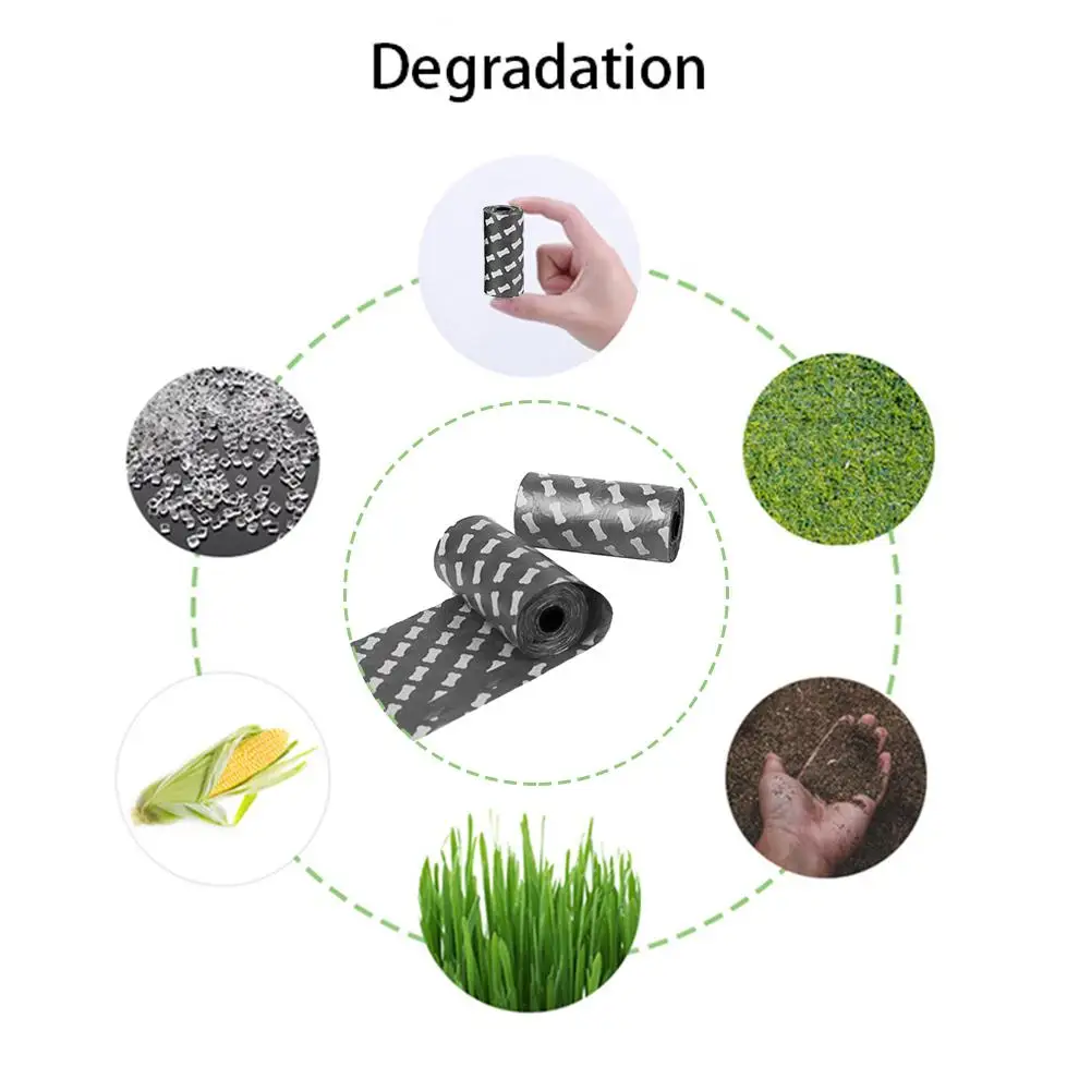 6 рулонов, 90 шт., экологически чистые сумки для домашних животных, сумки для собак