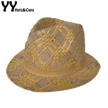 

YY Straw Rope Weaving Panama Hat for Women Summer Beach Cap Men Sun Visor Hat Breathable Jazz Felt Hats CM19031