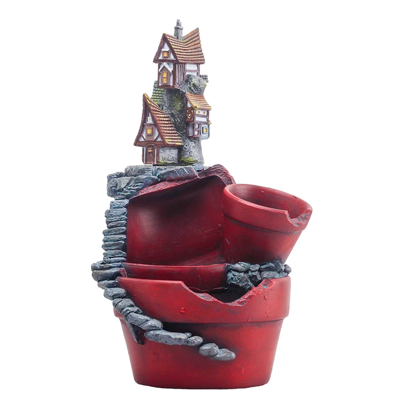 Y. DSHH Flower Pot Sky Garden Planter Maceteros Decor Succulent Plant Pots Balcony Table Desktop Decoration Multi-pot Cute Mini - Color: Elf Castle