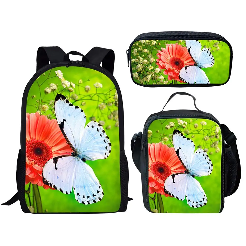 

3Pcs/set School Bags 3D Beauty Butterfly Printing Kids Backpack for Girls Boys Schoolbag Bookbag Mochila Escolar 2020