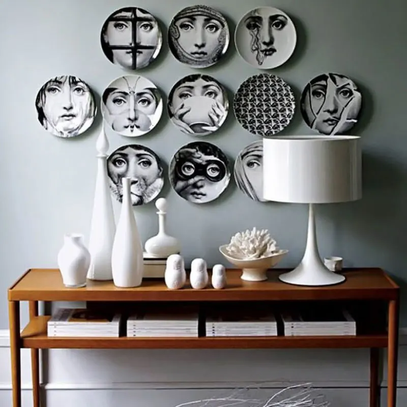 Fornasetti фарфоровые декоративные настенные тарелки, аксессуары для украшения дома, украшения для кофейни, бара, ресторана, декора комнаты, подарок