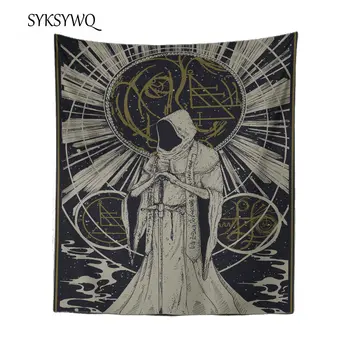 

knight tapestry skull punk wall cloth dorm decor Background tapestry tapis mural drop shipping carpet wall blanket