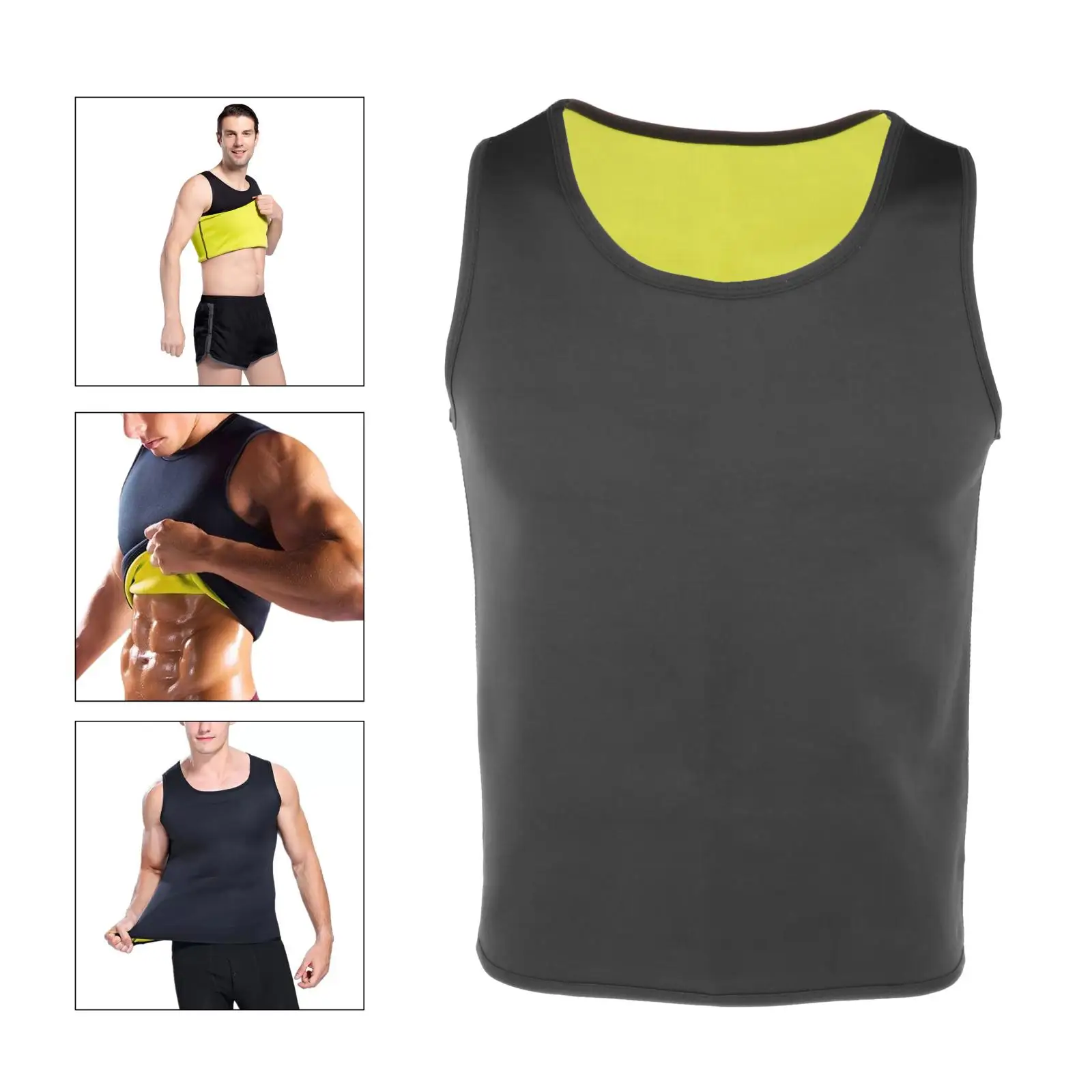 Men Sauna Vest Sweat Tank Top Waist Trainer Slimming Fintness Gym Underwear