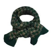 Korean Knit Plaid Patchwork Soft Warm Autumn Winter Thicken Kids Children Boys Girls Shawls Wraps Scarves Wool Knitted 517D