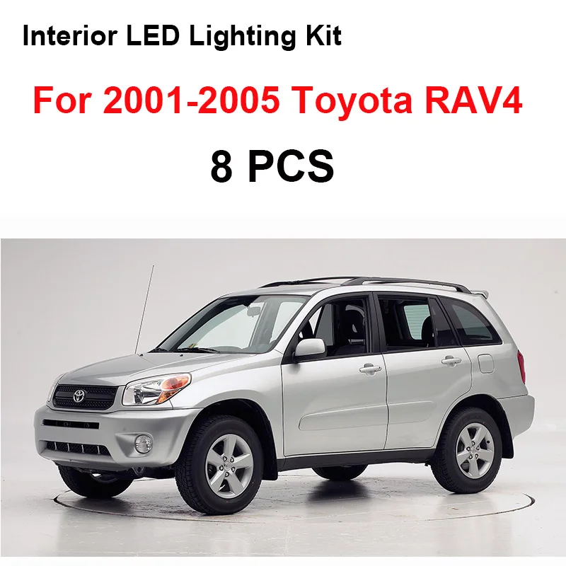 Белый Автомобильный светодиодный светильник без ошибок для Toyota RAV4 2001-2013 - Испускаемый цвет: 01-05 RAV4-8pcs