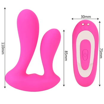 Double Penetration Dual Head Vibrator Anal Vagina Massager 9 Speed G-Spot Stimulator Rechargeable Remote Sex Toys For Woman 4