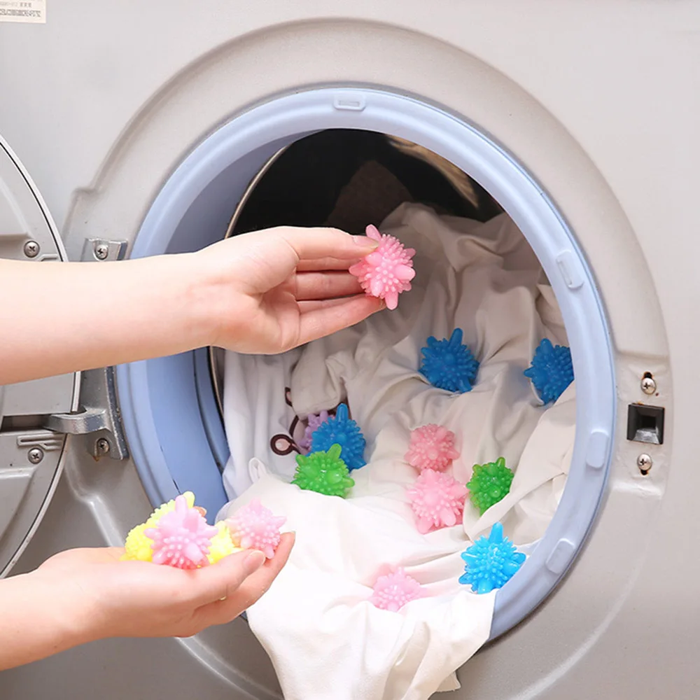 5PCS Reusable Dryer Balls PVC tumble Laundry Washing Ball Solid Colorful Eco-friendly Machine Anti-Winding Wrinkle Laundry Ball