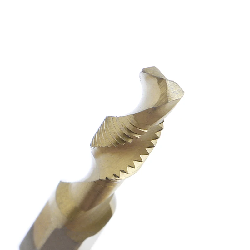 

Drop Shipping 4 Pcs/Set HSS4241 Titanium Coated Bits Drill Hex Shank Spiral Tap M3-M6