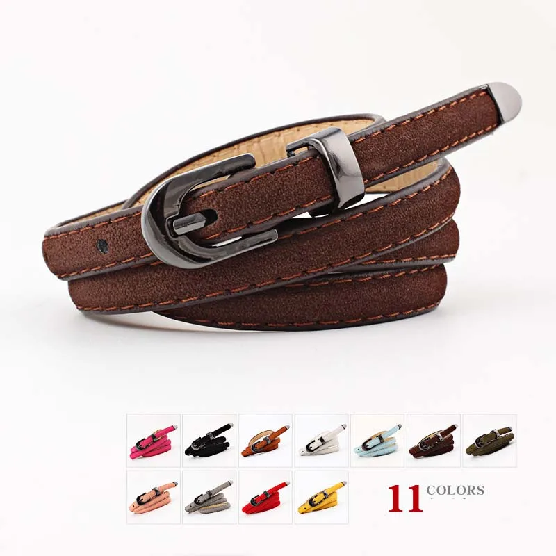 

2019 Fashion Wild New Ladies Belt Fine Pu Leather Pin Buckle Belt Adjustable Solid Color Shiny Belt Ceinture for Jeans Dress