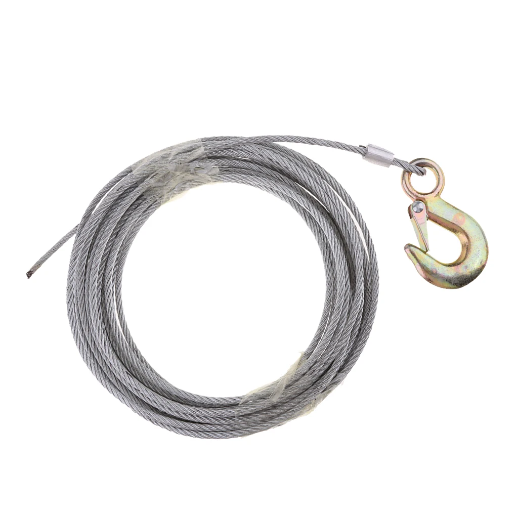 10m Hand Boat Trailer Winch Steel Core Wire Galvanized with Heavy Duty Hook