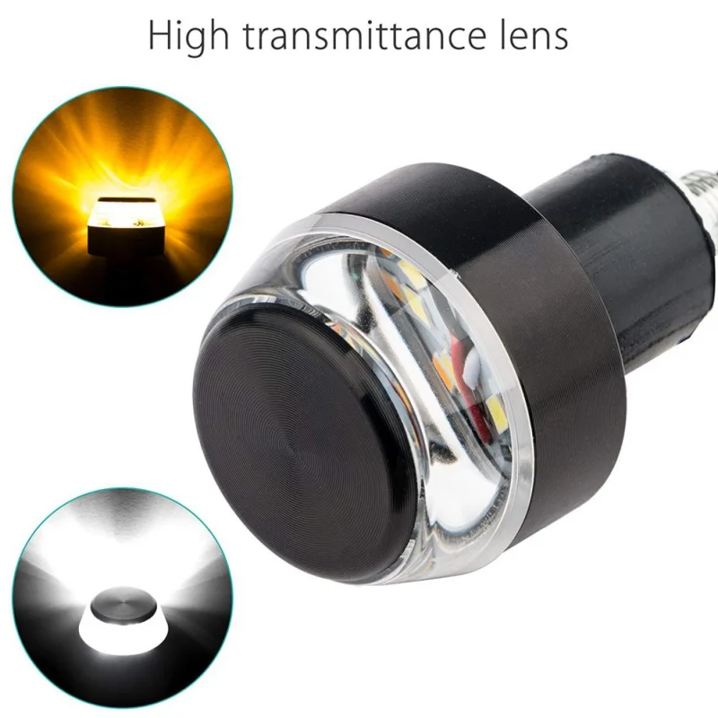 

LED Turn Signal Light Motorcycle Handle End Indicator Flasher Universal Handle Bar Side Marker Blinker Lamp