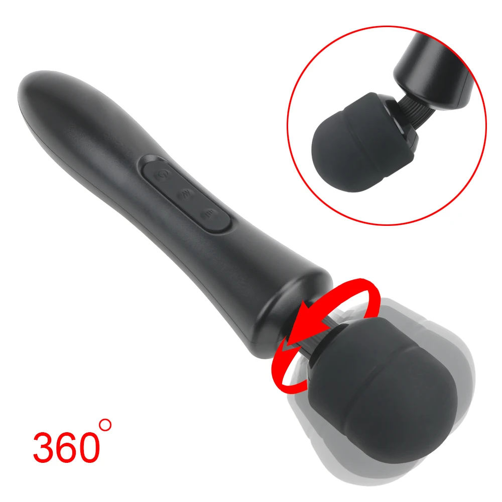 Potente vibratore a bacchetta magica, giocattoli sessuali per donne, enorme testa AV Rod, 20 frequenze, 8 velocità, massaggio corporeo, vibrato_voghion.com