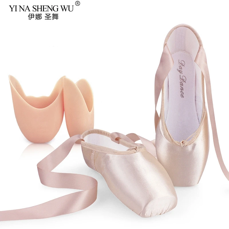 profissional com fitas sapatos de cetim sapatos de ballet plana