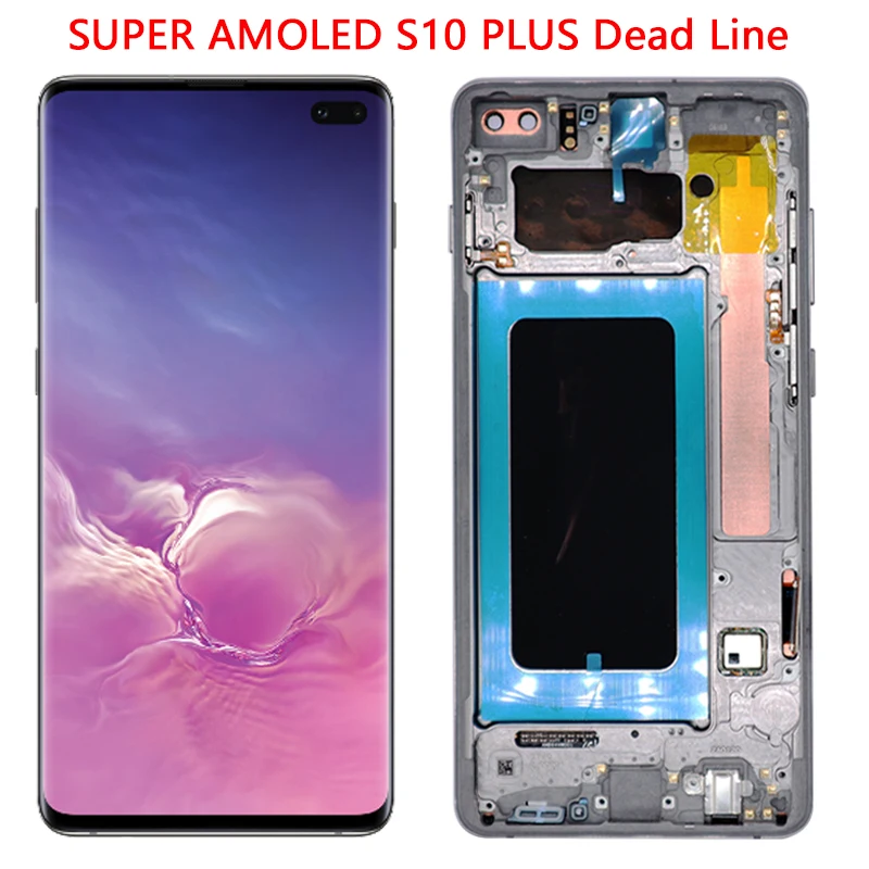 Супер AMOLED G975 LCD для Samsung S10 Plus ЖК дисплей сенсорный экран с рамкой в сборе для S10 Plus G975 G975F ЖК Ремонт|Экраны для мобильных телефонов| | АлиЭкспресс