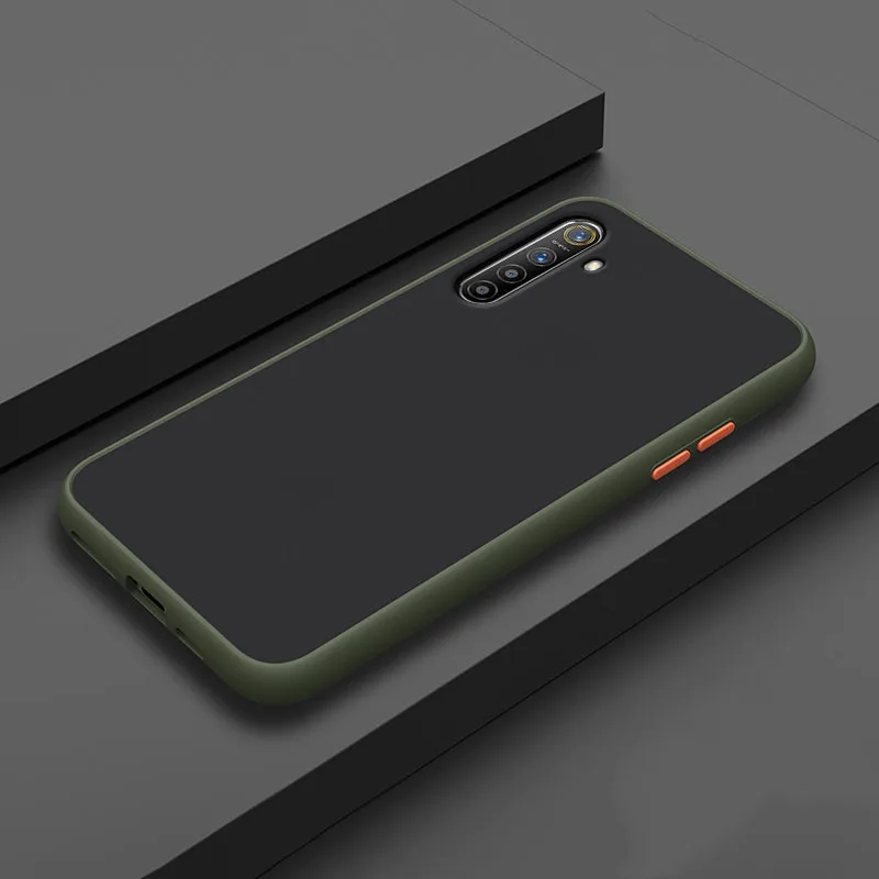 

for OPPO Realme XT X2 Q Realme 5 Pro X C2 F11 Pro Case Matter Scrub PC Soft Silicone Full Body Protective Cover with DIY Buttons