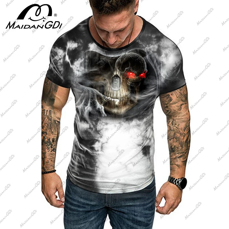 Новинка 2020 новейшая печать tie dye каркас головы мертвого Бога можно изготовить на заказ футболка с любым