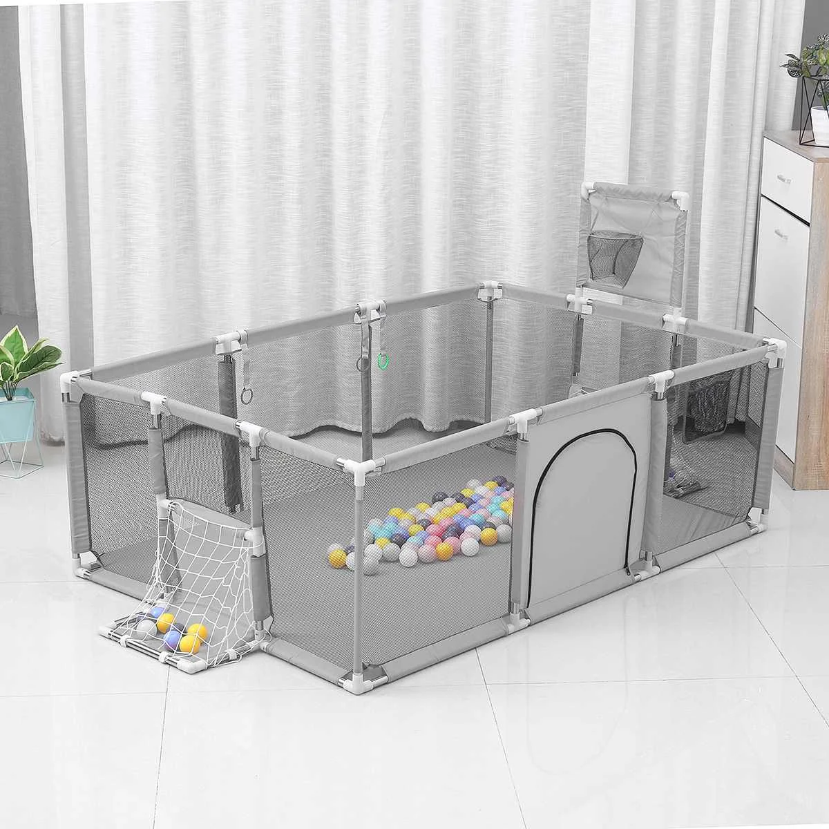 12 Panels Baby playpen for baby and toddlers Mat Interactive Safety Gate Slide Toddler Fence Game