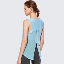 La Isal Женская быстросохнущая майка без рукавов, сетчатая майка для бега с завязками на спине, тренировочный топ