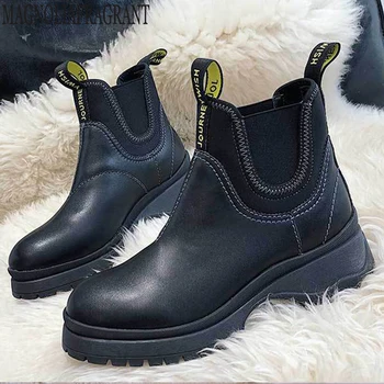 

rain boots Chelsea Boots woman Winter Shoes Split Leather Boots Female Footwear Warm Plush Fur Winter Boots woman boot y111