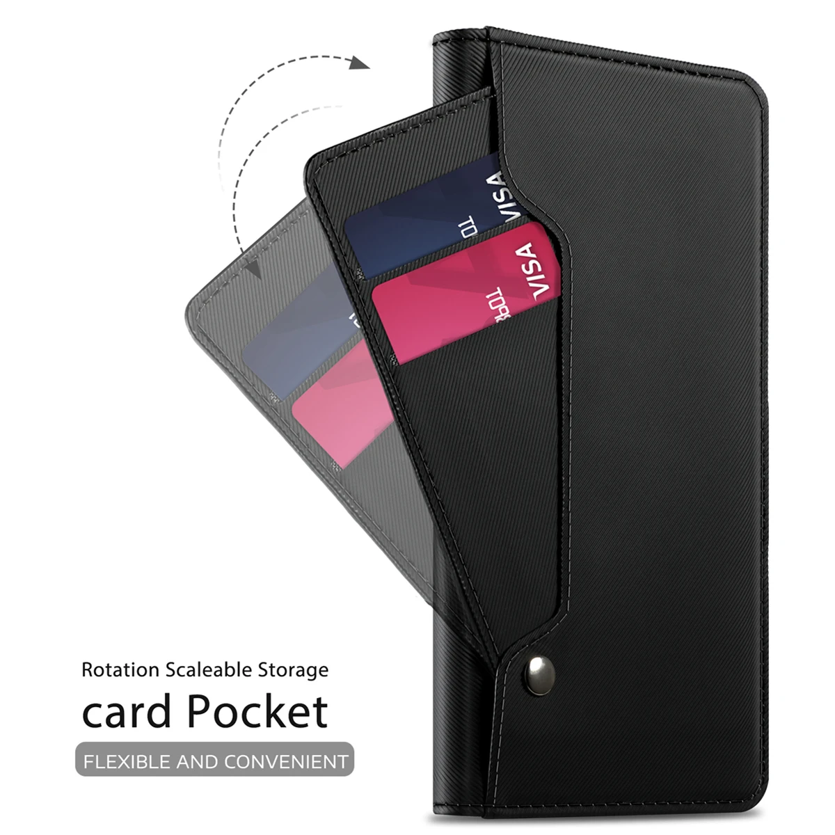 

For Oppo Reno Case PU Leather Magnetic Flip Stand Mirror Wallet Cover For Oppo Reno 10x Zoom Reno Z Case Rotate Card Slots
