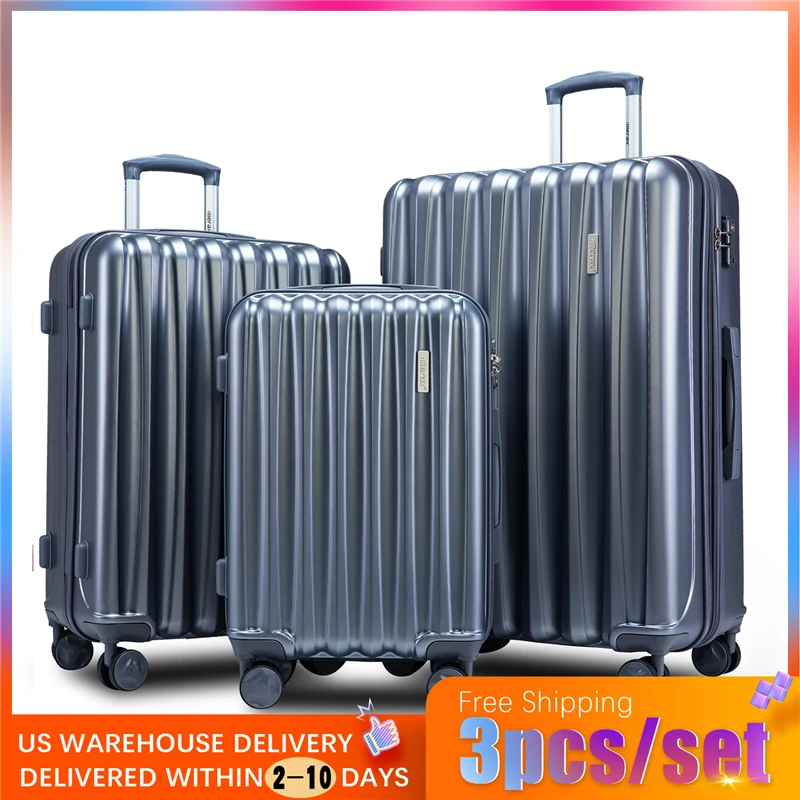

3pcs/set Family suit Rolling Luggage with Lock Spinner Lightweight High Strength Carry On Travel Suitcase business Luggage set